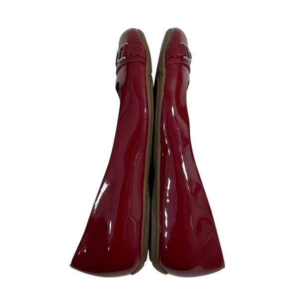 Cole Haan Red Patent Leather Ballet Flats Buckle Detail Shoes Nike Air Sole 7.5 - Picture 5 of 10